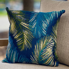 Load image into Gallery viewer, Navy Palms Outdoor Pillow
