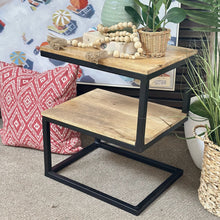 Load image into Gallery viewer, Wood/Metal Side Table
