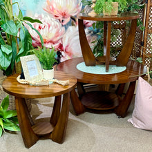 Load image into Gallery viewer, Round End Table w/ Glass Inlay
