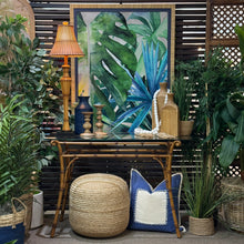 Load image into Gallery viewer, Bamboo Look Glass Top Console

