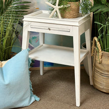 Load image into Gallery viewer, White Pull Out Shelf Side Table
