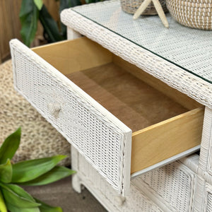 White Wicker Dresser