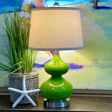 Load image into Gallery viewer, Bright Green Glass Lamp
