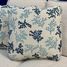 Load image into Gallery viewer, Blue Coral Motif Pillow
