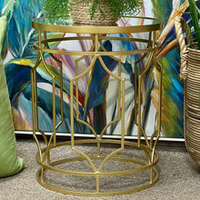 Load image into Gallery viewer, SM Gold Mirrored Side Table
