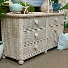 Load image into Gallery viewer, Ivory Wicker Shell Dresser
