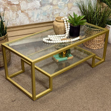 Load image into Gallery viewer, Gold/Glass Coffee Table
