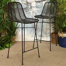 Load image into Gallery viewer, Black Rattan Barstool

