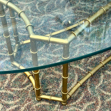 Load image into Gallery viewer, Oval Glass/Brass Coffee Table
