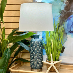 Blue-Grey Ceramic Lamp