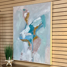 Load image into Gallery viewer, Aqua/Blush Bursting Abstract Art
