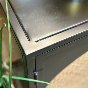 Black Metal/Rattan Sideboard