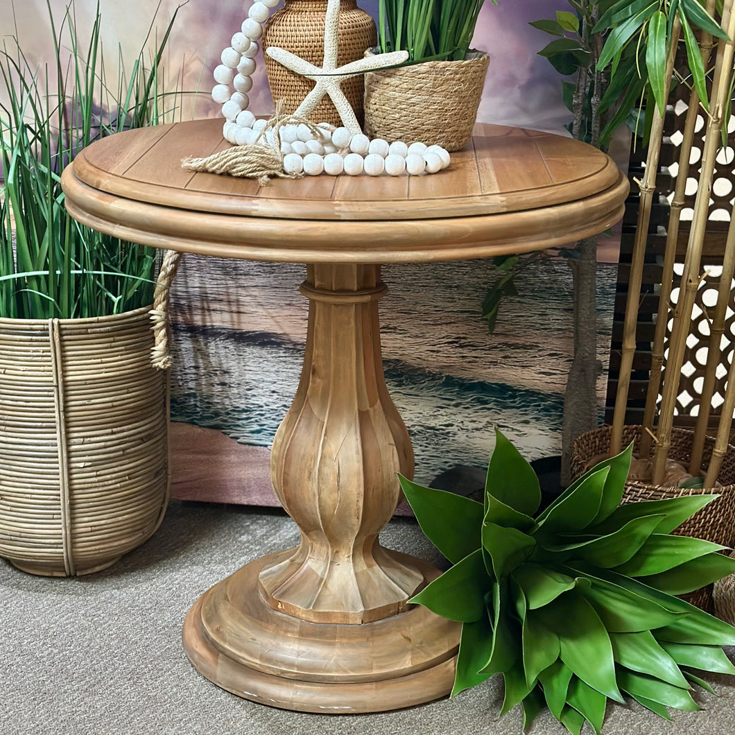 Round Wood Side Table