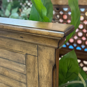 King Mocha Wood Shutter Bed