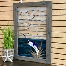 Load image into Gallery viewer, Stained Glass Marlin Wall Hanging

