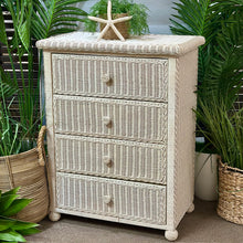 Load image into Gallery viewer, 4DRW White Wicker Dresser
