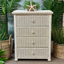 Load image into Gallery viewer, 4DRW White Wicker Dresser
