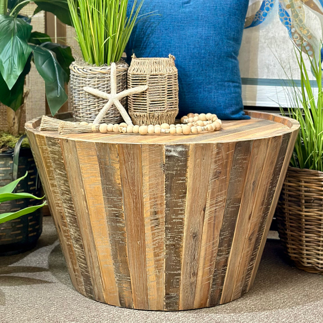 Rustic Drum Coffee Table