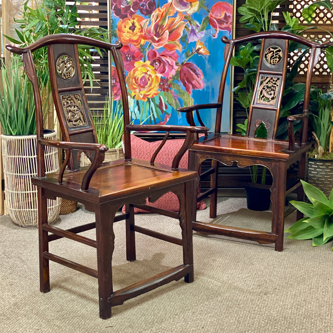 Antique Chinese High Back Chair