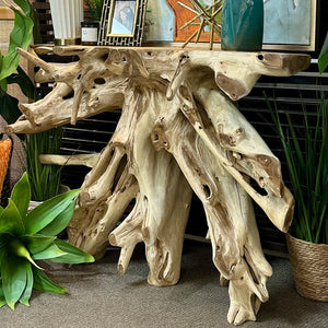 Natural Teak Root Console