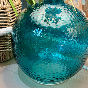Blue Textured Glass Lamp