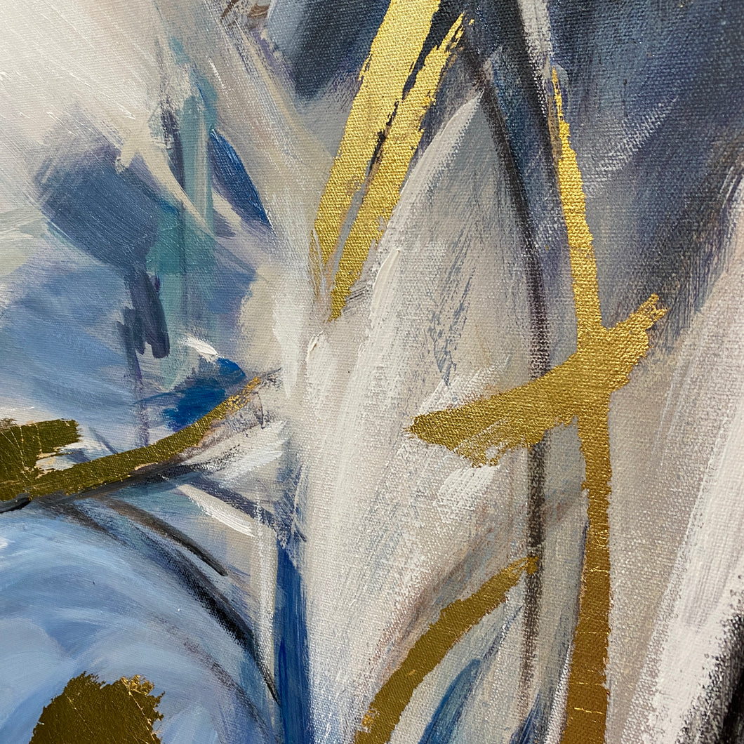 Gold/Blue/Black Abstract
