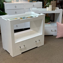 Load image into Gallery viewer, Designer White Lacquer Bedside Table
