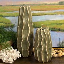 Load image into Gallery viewer, LG Green Ripple Vase

