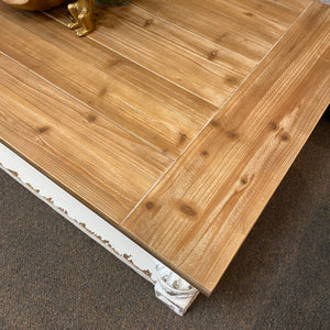 Natural & Distressed White Coffee Table
