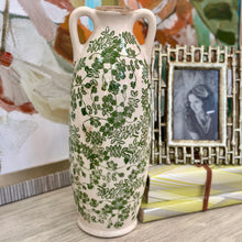 Load image into Gallery viewer, LG Green/Ivory Flower Vase

