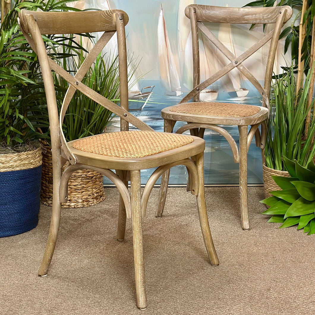 Rattan X Back Dining Chair