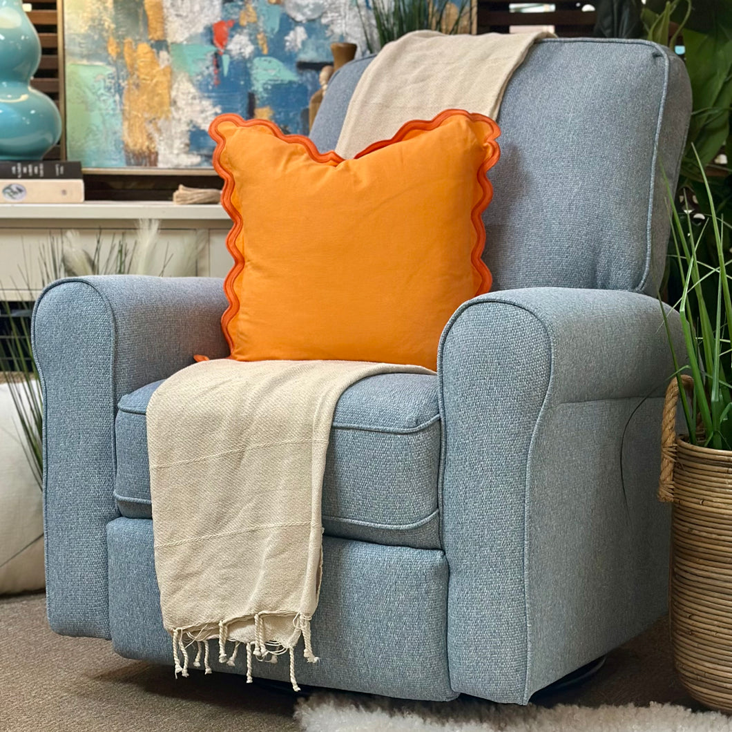 Sky Blue Swivel Glider Recliner