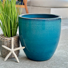 Load image into Gallery viewer, Glazed Turquoise Terracotta Planter
