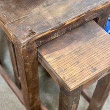 Load image into Gallery viewer, Set/2 Reclaimed Wood Nesting Tables
