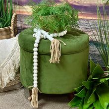 Load image into Gallery viewer, Green Round Storage Ottoman
