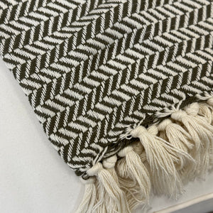 Green/White Knit Throw