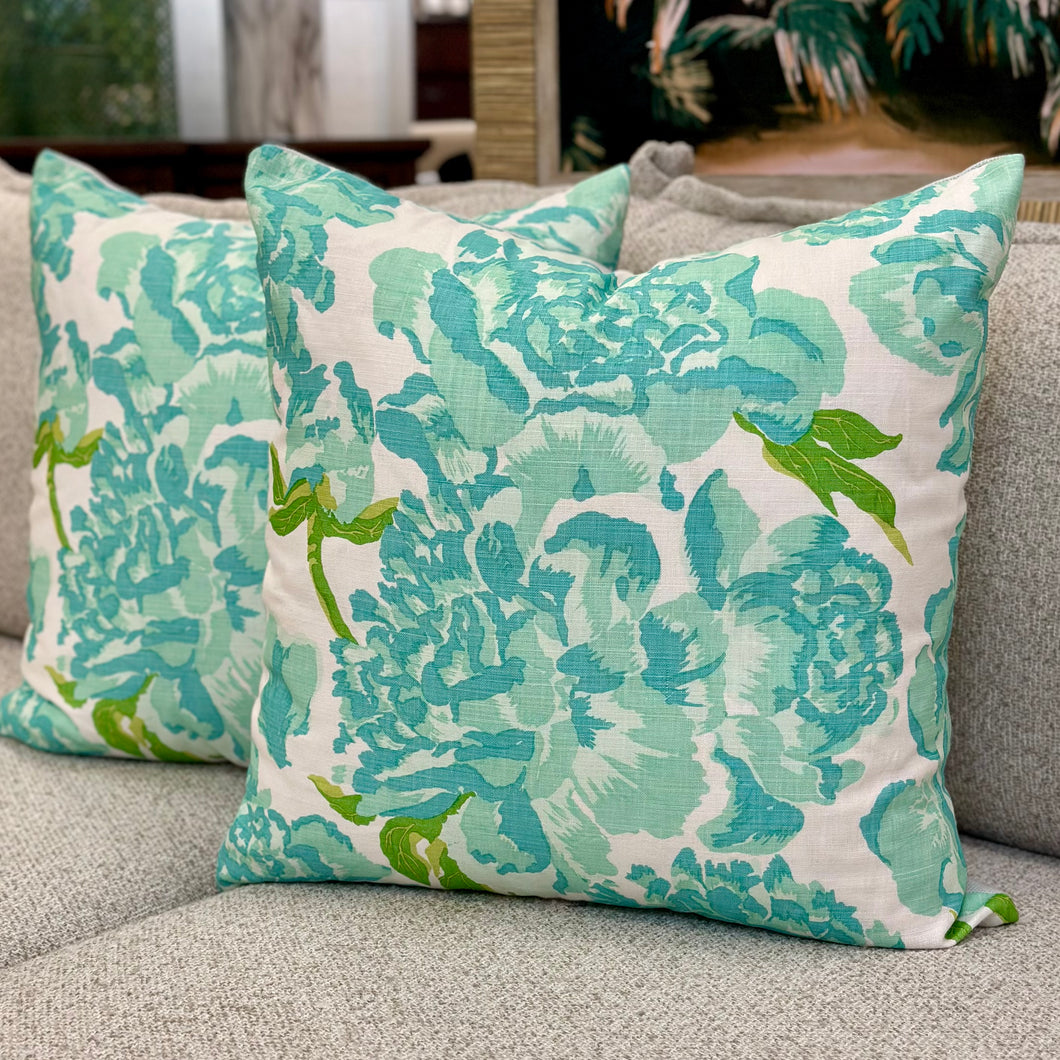 Peonies Down Designer Pillow