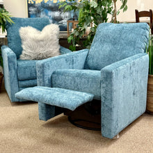 Load image into Gallery viewer, Blue Swivel Recliner
