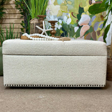 Load image into Gallery viewer, Ivory Storage Ottoman
