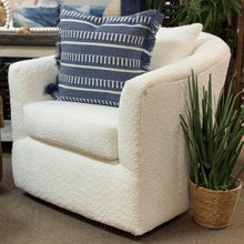 Load image into Gallery viewer, Plush Ivory Swivel Chair W/Otto

