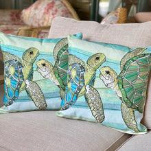 Load image into Gallery viewer, In/Outdoor Sea Turtles Pillow
