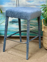 Load image into Gallery viewer, Blue Upholstered Counter Stool
