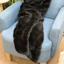 Load image into Gallery viewer, Black Faux Fur Throw
