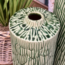 Load image into Gallery viewer, MED Green Textured Vase
