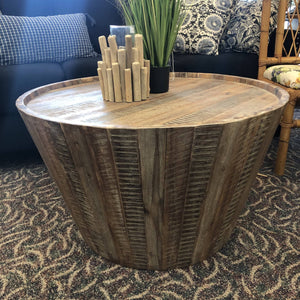 Rustic Drum Coffee Table