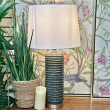 Load image into Gallery viewer, Dark Green Ribbed Lamp
