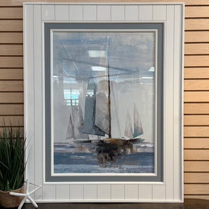 Sailboats Framed In Shiplap
