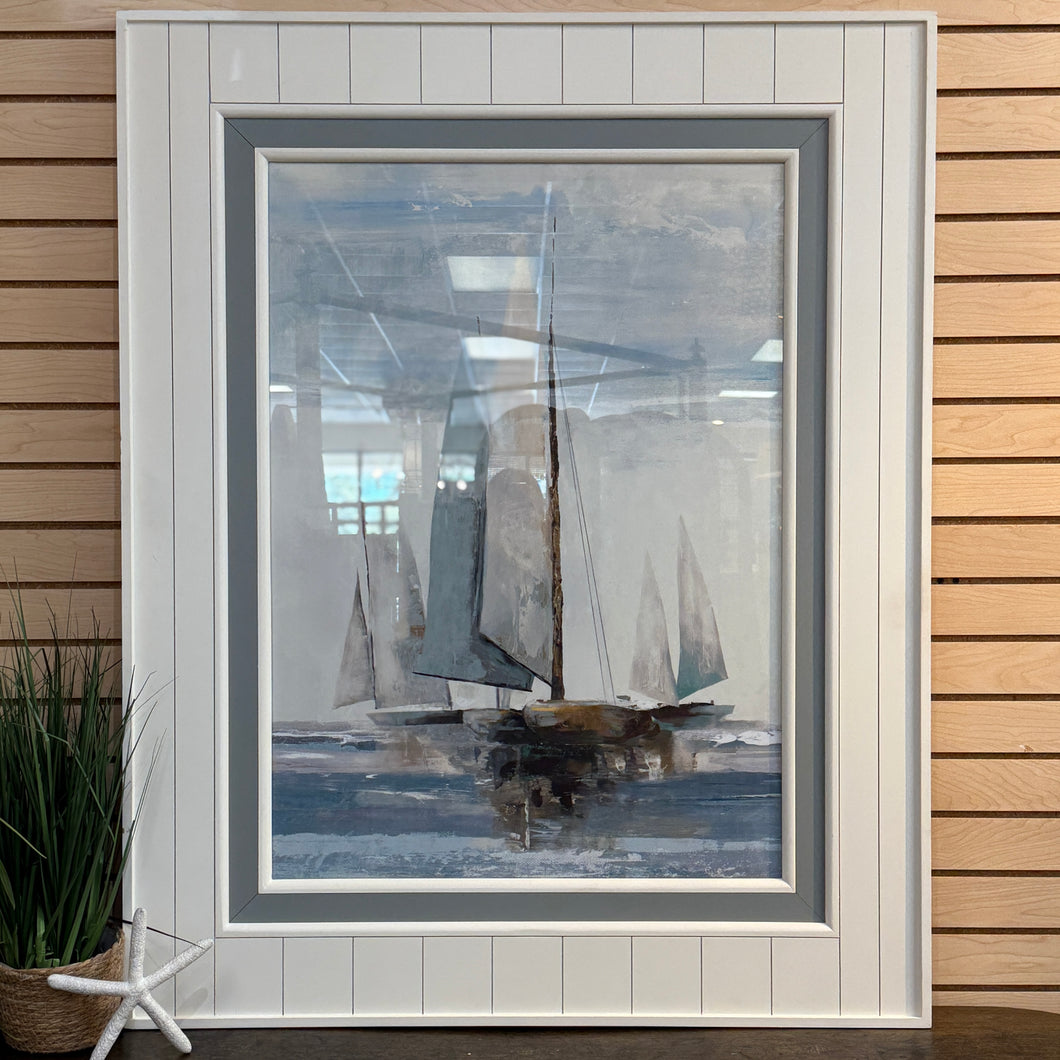 Sailboats Framed In Shiplap