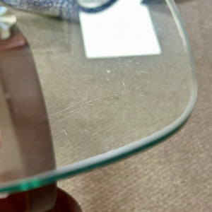Glass Top Wooden Side Table