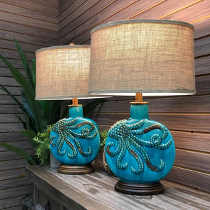 Turquoise Octopus Lamp